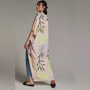 Bel Kazan Marielle Kimono Pink Floral Boho Duster Cover Up OS